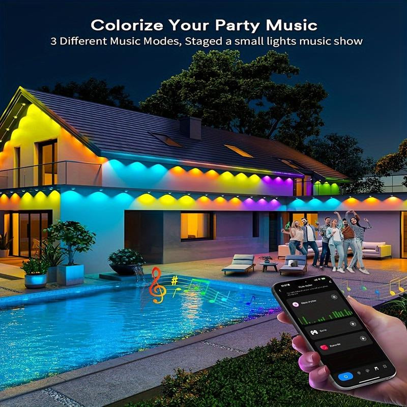 RGB Outdoor Christmas Lights with LED Lights DIY Scene Modes